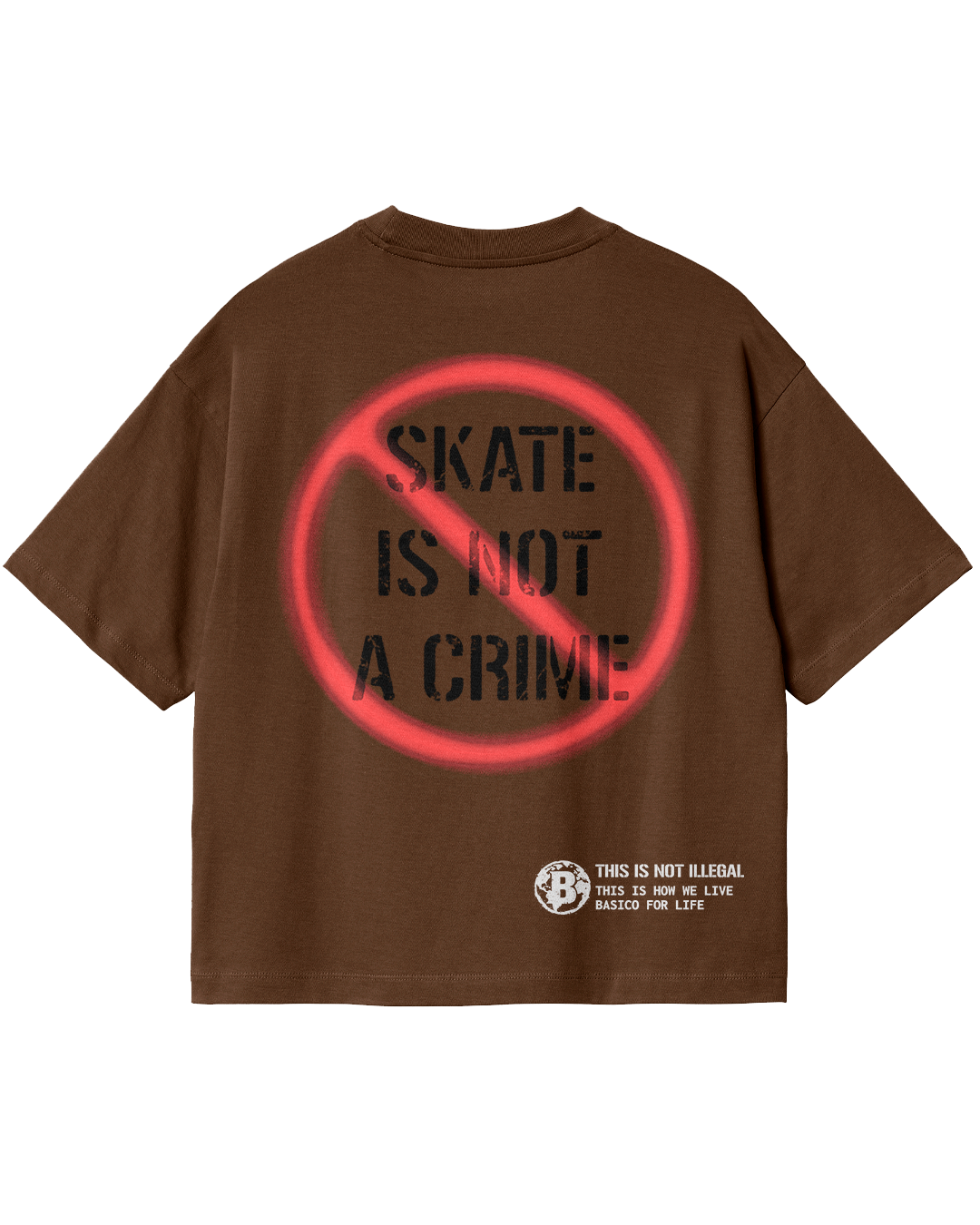 <a href="https://basicoclothes.es/producto/camiseta-marron-skate-is-not-a-crime/">Camiseta marrón “Skate Is Not A Crime”</a>